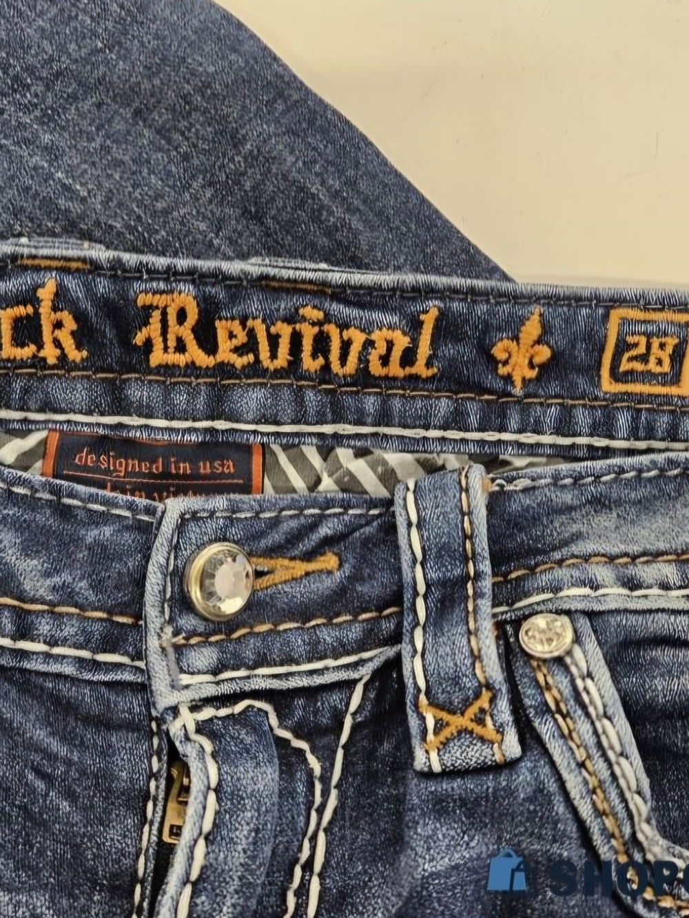 Rock Revival Jeans Women's Denim Bootcut Jiselle Size 28×34 Rhinestone Pockets - Picture 6 of 9